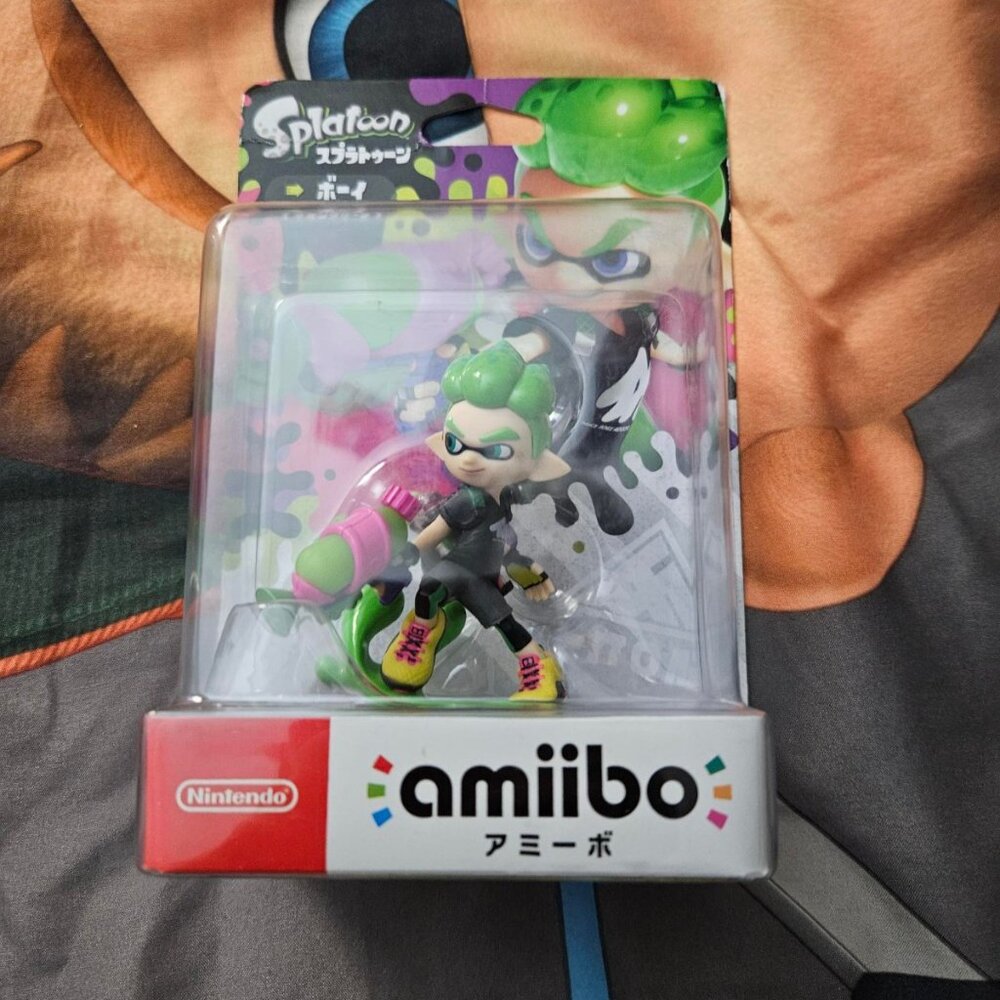 Amiibo Splatoon- Inkling Boy- Neon Green Figure Japanese Version NIB